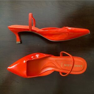 Anne Klein Fiery Red Slingback Heels